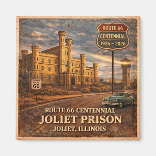 Route 66 Joliet-Gefängnis-Kühlschrank-Legende Magnet