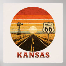 Route 66 Kansas Sonnenblumen-Staatsstraße