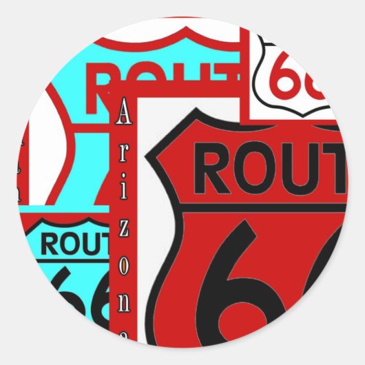 Route 66 Kingman Arizona Runder Aufkleber (Vorderseite)
