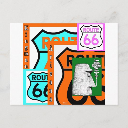 Route 66 Kingman Giganticus Headicus AZ Postkarte (Vorderseite)