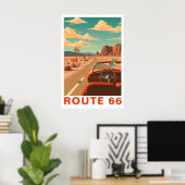 Route 66 Klassische Reise Kunst Poster (Heimbüro)