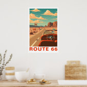 Route 66 Klassische Reise Kunst Poster (Küche)