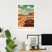 Route 66 Klassische Reise Kunst Poster (Heimbüro)