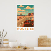 Route 66 Klassische Reise Kunst Poster (Küche)
