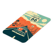 Route 66 Kontrast Design mit klassischem Auto Magnet (Linke Seite)