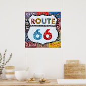Route 66 Lizenzschild Art by Design Turnpike Poster (Küche)