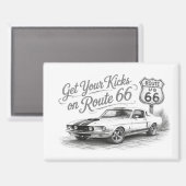 Route 66 Magnet (Vorderseite/Rückseite)