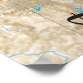 Route 66 Map Poster (Ecke)