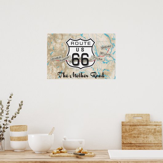 Route 66 Map Poster (Küche)