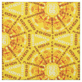Route 66 Medallion in Golden Gelb Stoff (Muster)