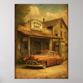 Route 66 Memories — Chicago Roadside Americana Poster (Vorne)
