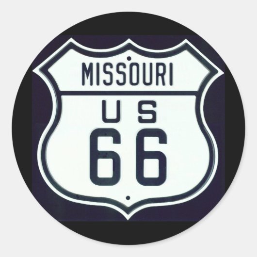Route 66 Missouri Runder Aufkleber (Vorderseite)
