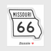 Route 66 MISSOURI Staat Reisezeichen-Aufkleber Aufkleber (Blatt)