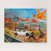 Route 66 mit Marvin und Poodles PUZZLE (Horizontal)