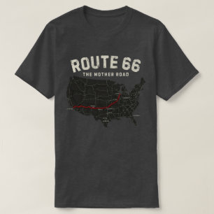 Route 66 Mother Road Karte T-Shirt