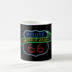 Route 66 Mother Road Neon-Schild Kaffeetasse