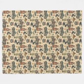 Route 66 Motorrad Cozy Roadside Americana Fleecedecke (Vorderseite (Horizontal))