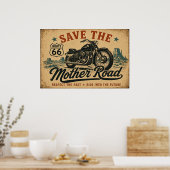 Route 66 Motorrad-Legende Poster (Küche)