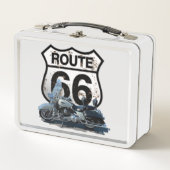 Route 66 Motorrad-Metal-Lunch Box Metall Brotdose (Vorderseite)