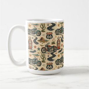 Route 66 Motorrad Retro Coffee Corner Stil Kaffeetasse