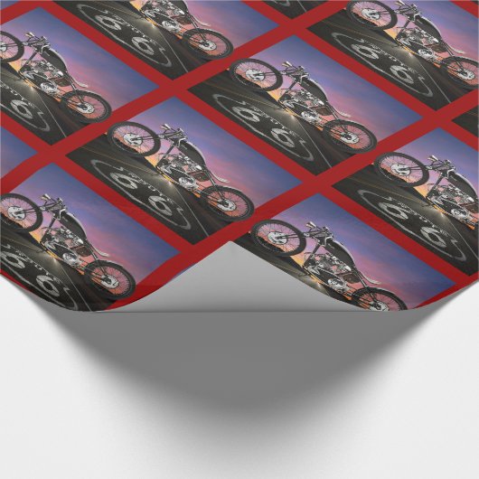 Route 66 Motorrad - SRF Geschenkpapier (Ecke)