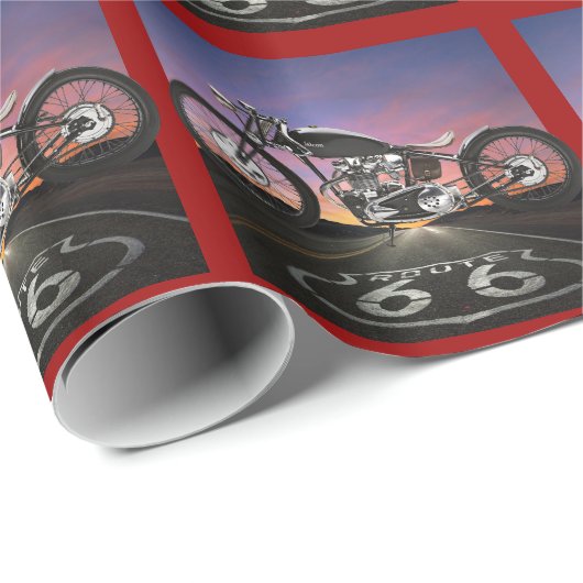Route 66 Motorrad - SRF Geschenkpapier (Rolleneckpunkt)