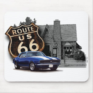 Route 66 Muscle Car Mousepad