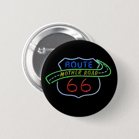 Route 66, Mutterstrasse, Neon-Zeichen Button (Vorne & Hinten)