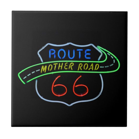 Route 66, Mutterstrasse, Neon-Zeichen Fliese (Vorderseite)