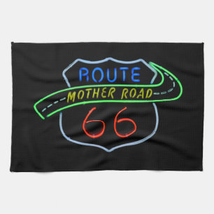 Route 66, Mutterstrasse, Neon-Zeichen Küchentuch