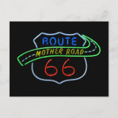 Route 66 "Mutterstrasse" Neon-Zeichen Postkarte (Vorderseite)