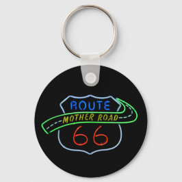 Route 66, Mutterstrasse, Neon-Zeichen Schlüsselanhänger