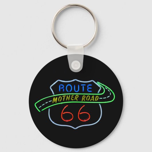 Route 66, Mutterstrasse, Neon-Zeichen Schlüsselanhänger (Vorderseite)