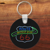 Route 66, Mutterstrasse, Neon-Zeichen Schlüsselanhänger (Vorderseite)