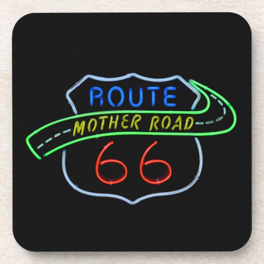 Route 66, Mutterstrasse, Neon-Zeichen Untersetzer (Vorderseite)