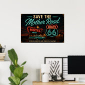 Route 66 Neon-Motel-Nächte Poster (Heimbüro)