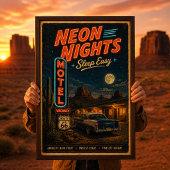 Route 66 Neon-Motel-Träume Poster