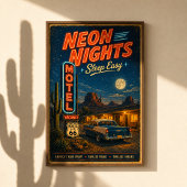 Route 66 Neon-Motel-Träume Poster