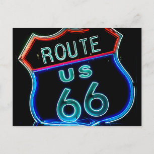 Route 66 Neon-Schild-Foto Postkarte