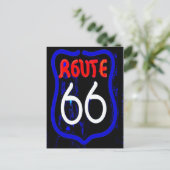 Route 66 Neon Sign von Berwyn Il. Postkarte (Stehend Vorderseite)