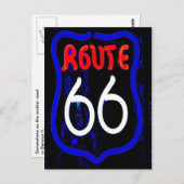Route 66 Neon Sign von Berwyn Il. Postkarte (Vorne/Hinten)