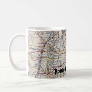 Route 66 New Mexico Vintage 50er Jahre Karte Kaffe Kaffeetasse