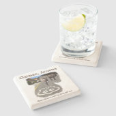 Route 66 Oatman Arizona Burros auf der Straße Steinuntersetzer (Seitenansicht)