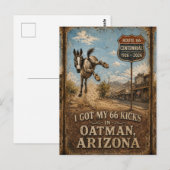Route 66 Oatman Esel Roadside Lachen Postkarte (Vorne/Hinten)