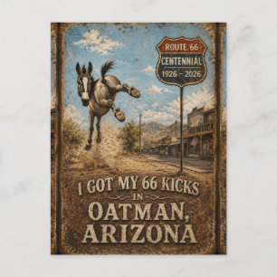 Route 66 Oatman Esel Roadside Lachen Postkarte