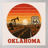 Route 66 Oklahoma Ölfeld Sunset Highway Poster (Vorne)