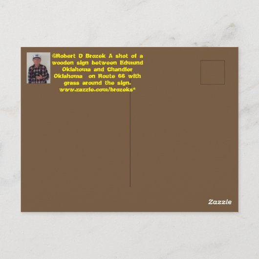 Route 66 Oklahoma Postkarte (Rückseite)