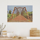 Route 66 Oklahoma Rock Creek Bridge Wasserfarbe Poster (Küche)