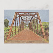 Route 66 Oklahoma Rock Creek Bridge Wasserfarbe Postkarte (Vorderseite)