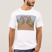 Route 66 Oklahoma Rock Creek Bridge Wasserfarbe T-Shirt (Vorderseite)